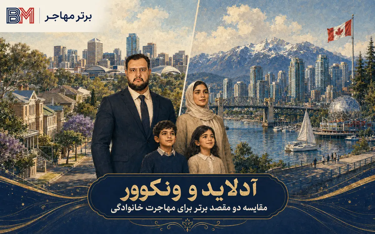 مقایسه آدلاید و ونکوور برای مهاجرت خانوادگی