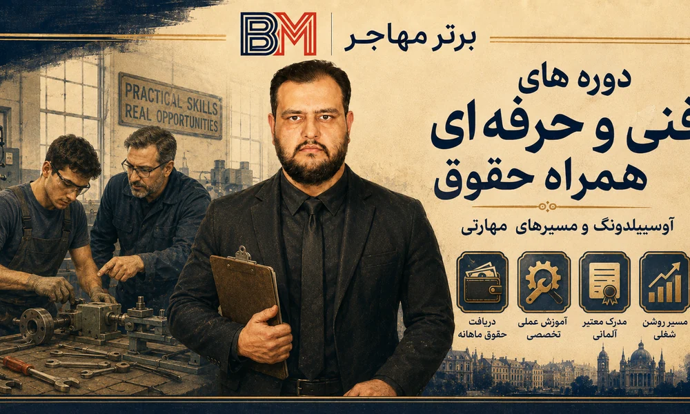 دوره فنی و حرفه ای همراه حقوق برای مهاجرت به آلمان