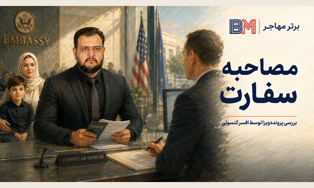 مصاحبه سفارت و بررسی پرونده ویزا توسط افسر کنسولی