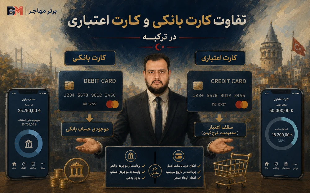 تفاوت کارت بانکی و کارت اعتباری در ترکیه