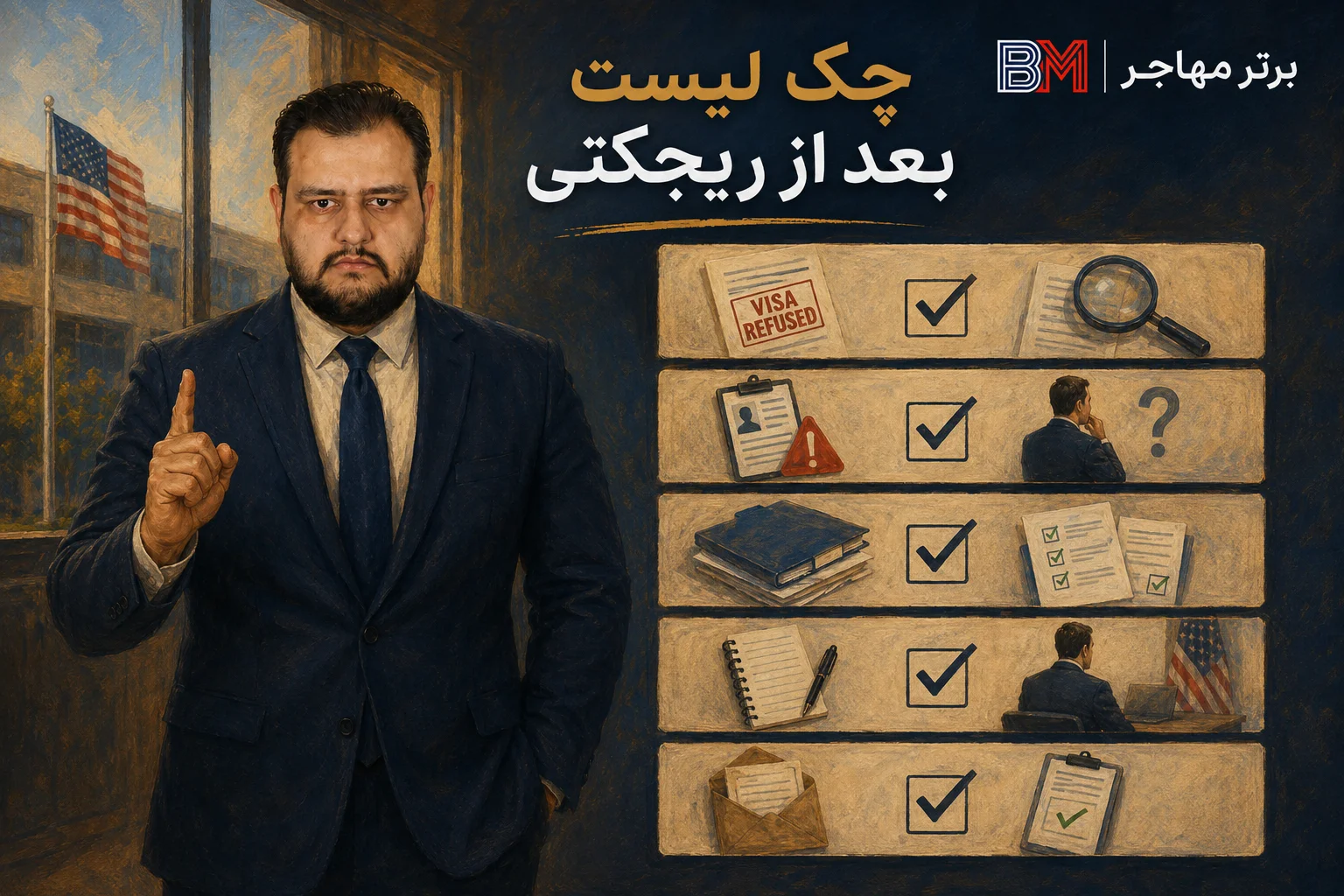 چک لیست اقدامات بعد از ریجکتی ویزای آمریکا