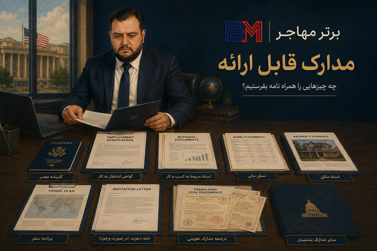 مدارک لازم همراه نامه بعد از ریجکتی ویزای آمریکا
