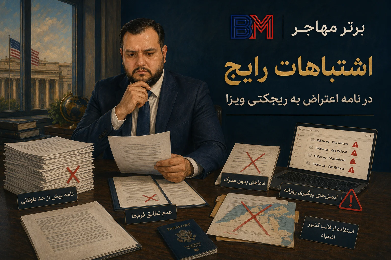 اشتباهات رایج در نامه اعتراض به ریجکتی ویزای آمریکا
