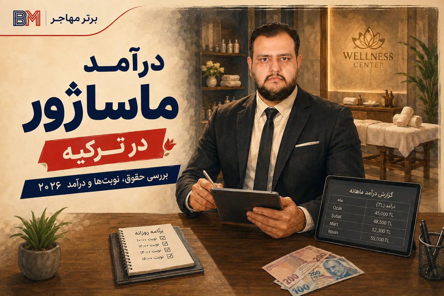 درآمد و حقوق ماساژور در ترکیه در سال ۲۰۲۶