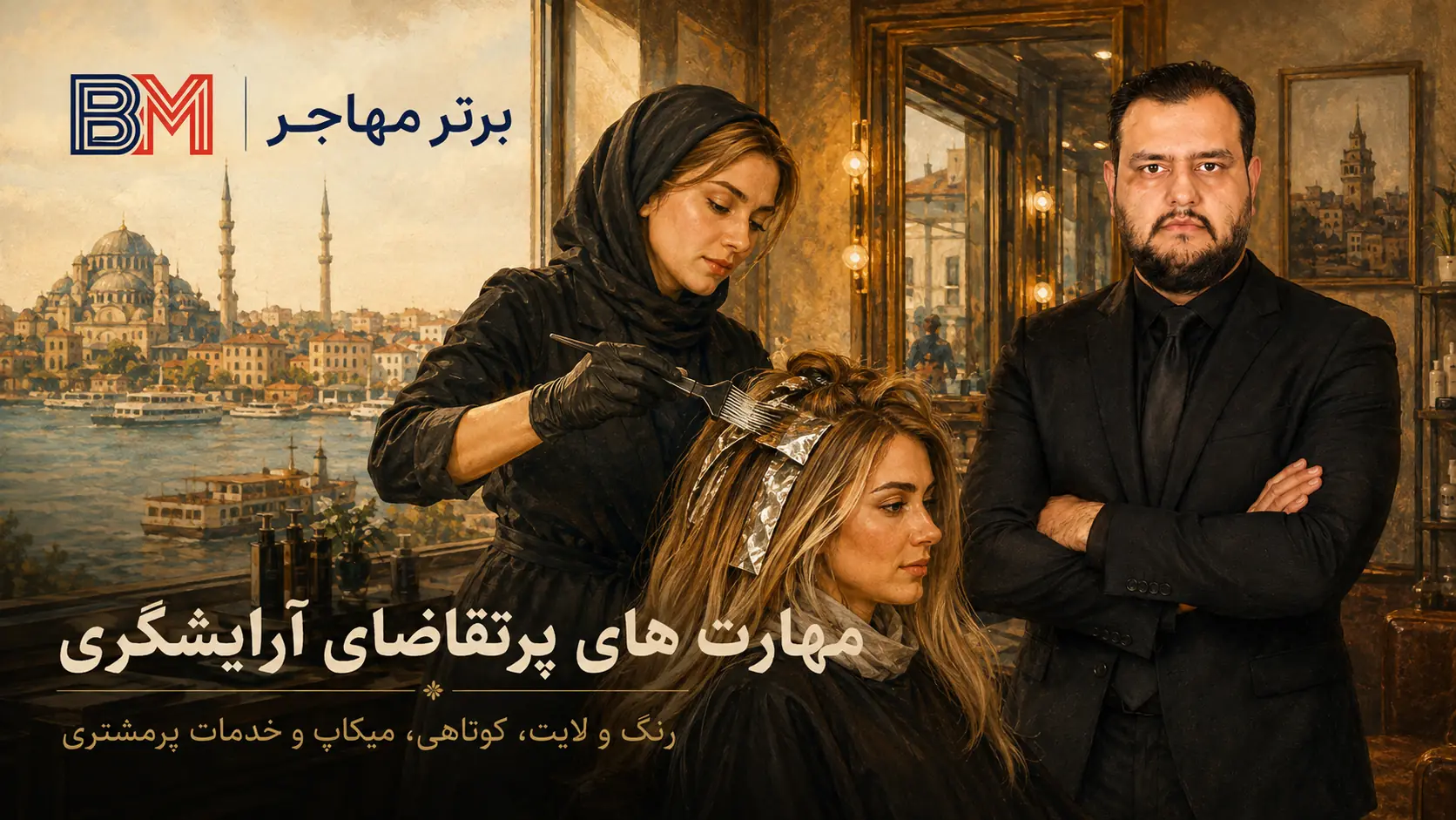 مهارت های پرتقاضای آرایشگری در ترکیه شامل رنگ و لایت و کوتاهی
