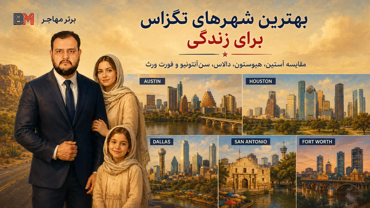 مقایسه بهترین شهرهای ایالت تگزاس برای کار و زندگی مهاجران