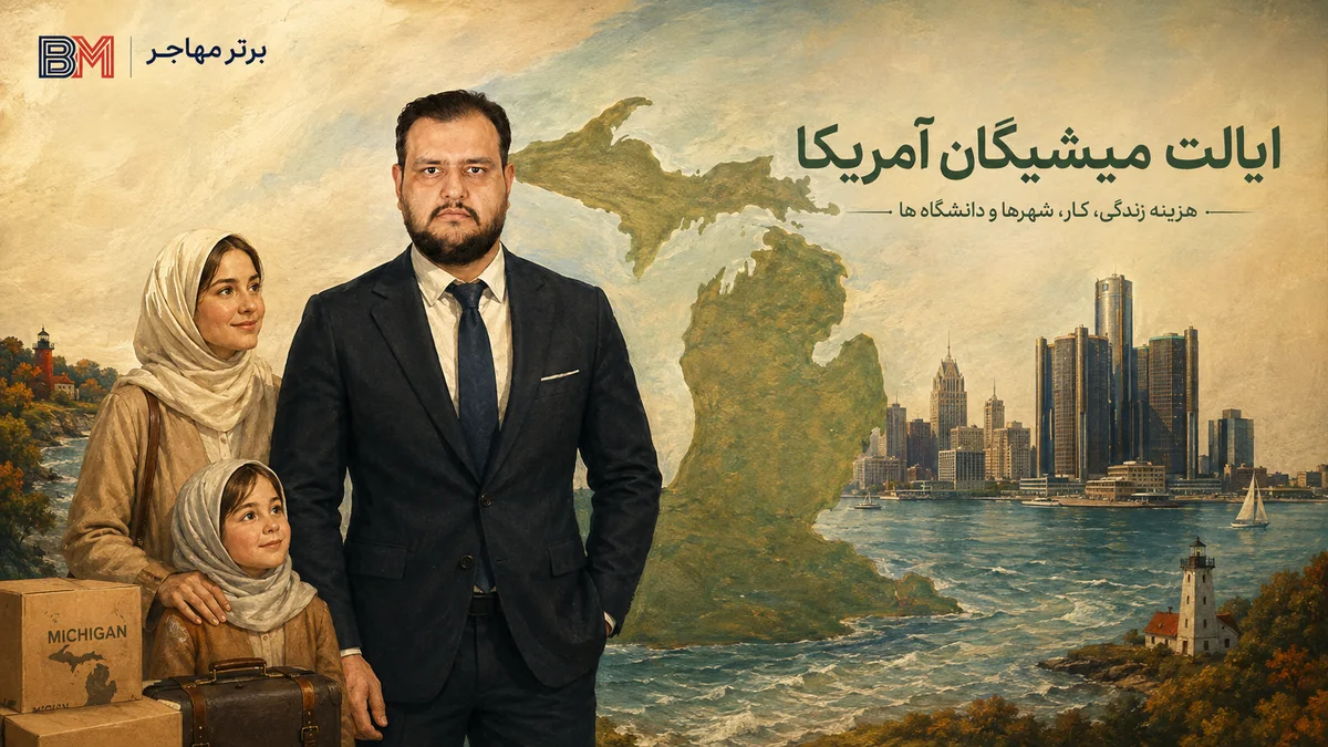 ایالت میشیگان آمریکا و موقعیت آن در کنار دریاچه های بزرگ