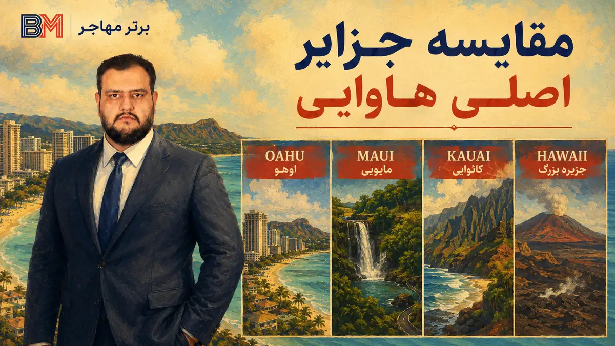 مقایسه جزایر اوآهو مائوئی کائوآئی و جزیره بزرگ هاوایی