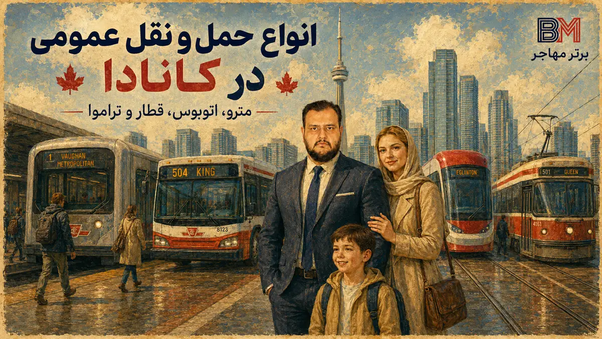 انواع حمل و نقل عمومی در کانادا شامل مترو اتوبوس قطار و تراموا
