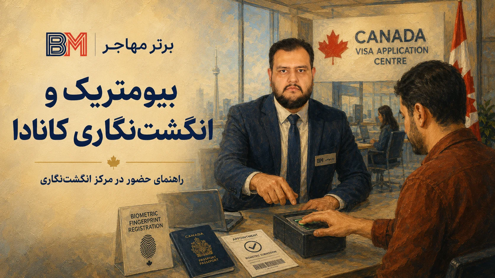 انگشت نگاری و بیومتریک ویزای توریستی کانادا