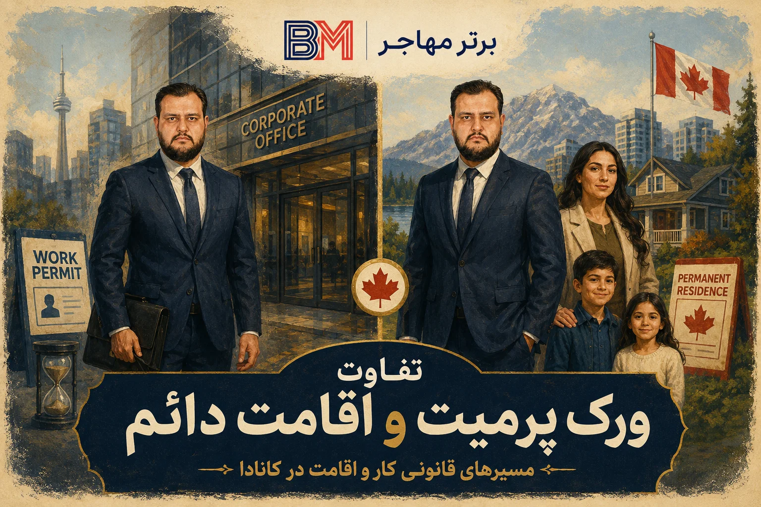 تفاوت ورک پرمیت کانادا با اقامت دائم کاری کانادا