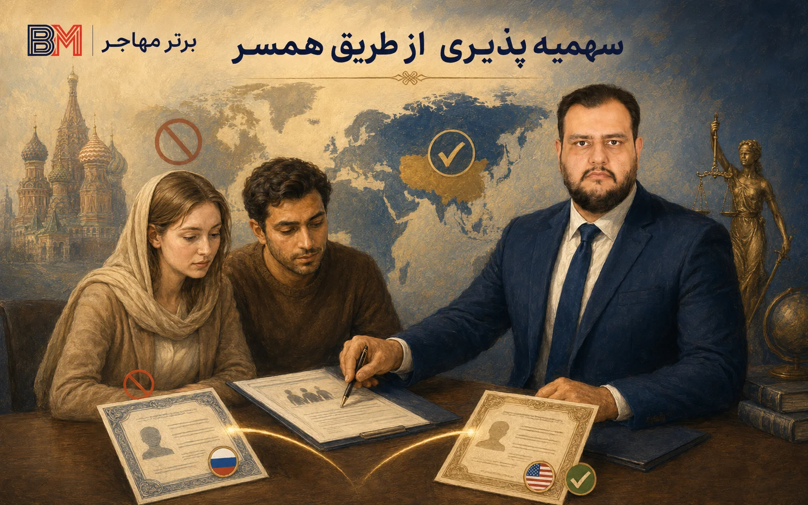استفاده از کشور محل تولد همسر در ثبت نام لاتاری