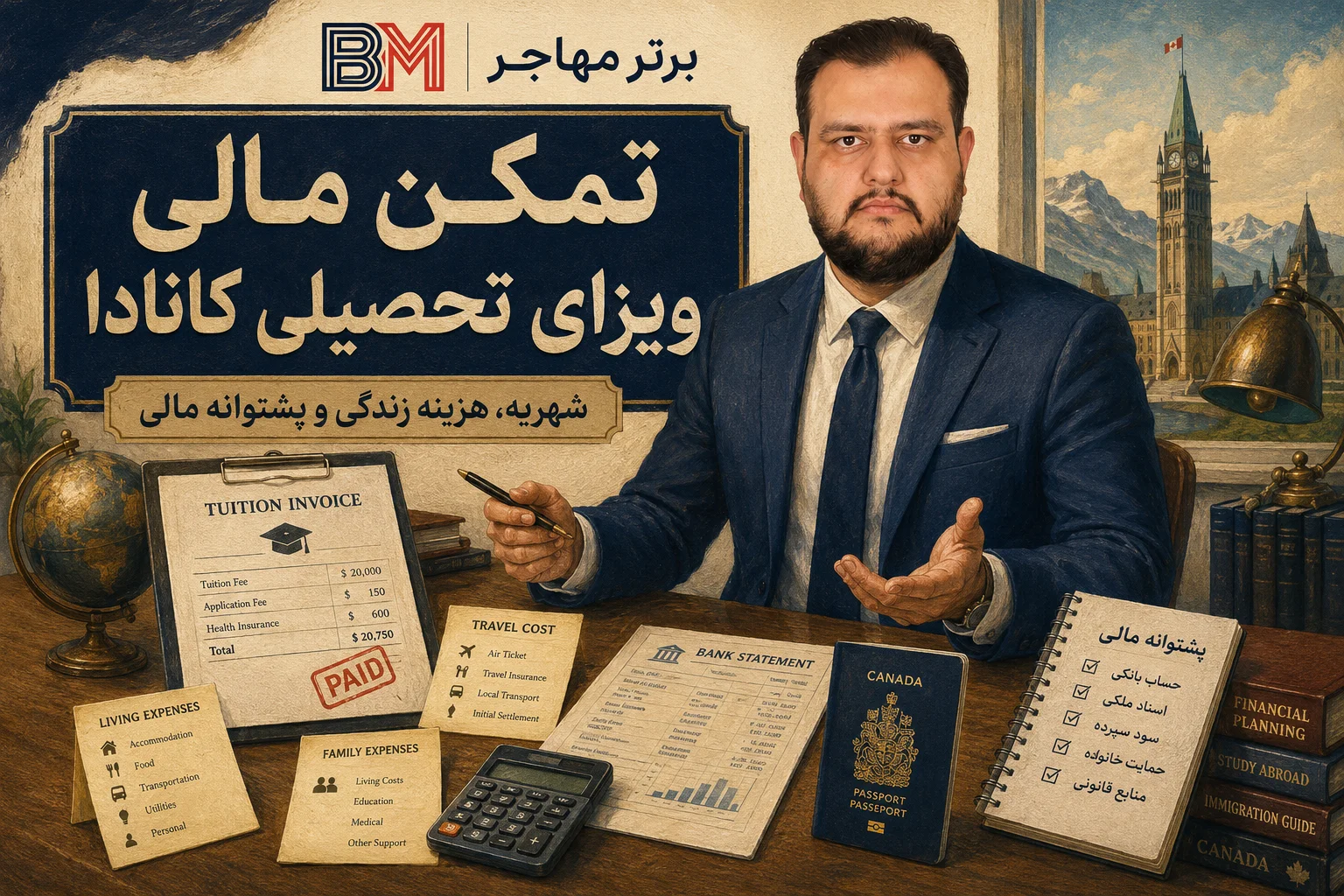 تمکن مالی ویزای تحصیلی کانادا شامل شهریه و هزینه زندگی