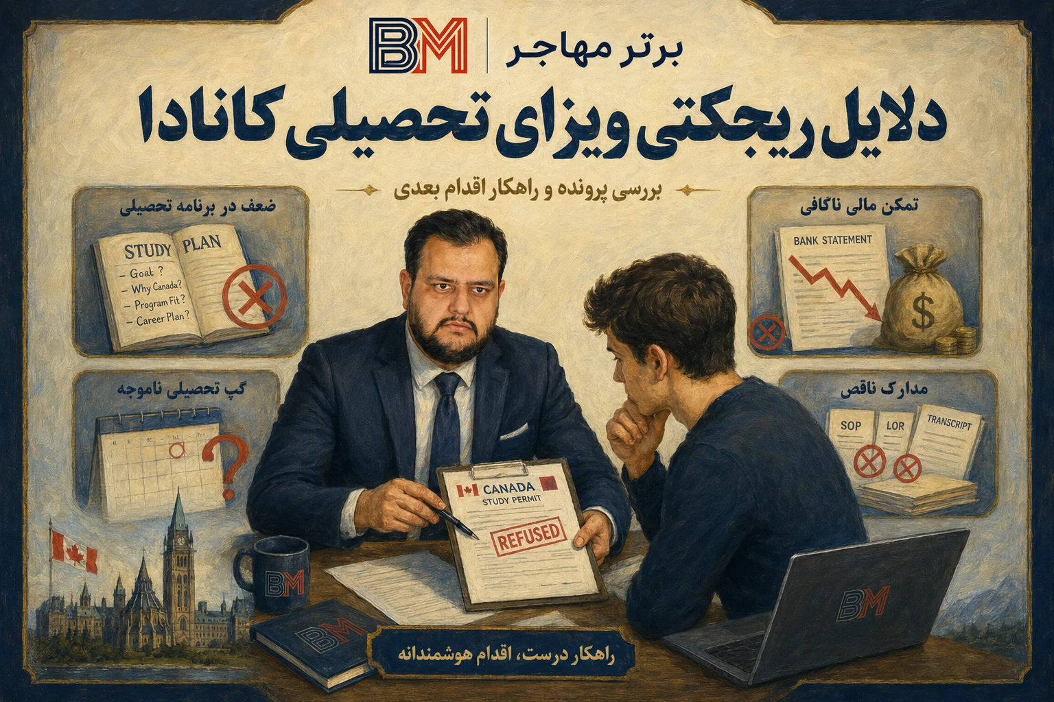 دلایل ریجکتی ویزای تحصیلی کانادا و بررسی پرونده رد شده