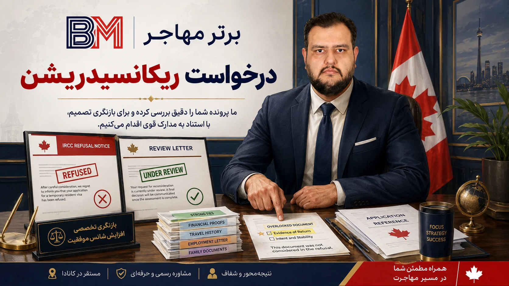 درخواست ریکانسیدریشن برای بازنگری ریجکتی ویزای کانادا