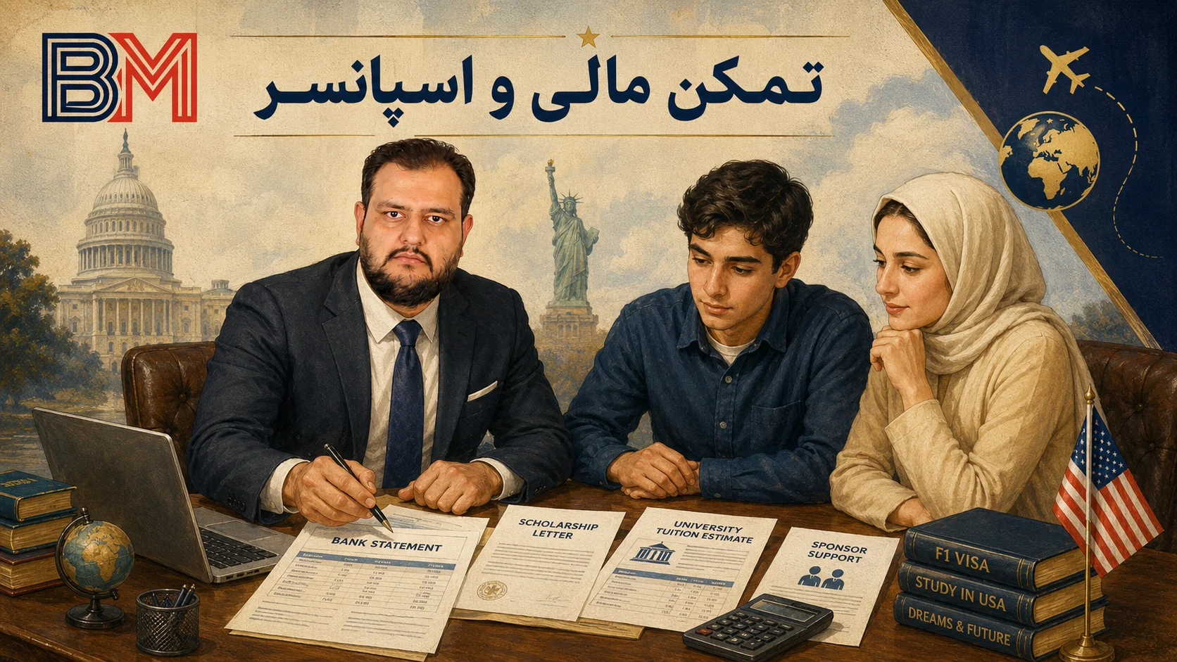 مدارک تمکن مالی برای جلوگیری از ریجکتی ویزای تحصیلی F1