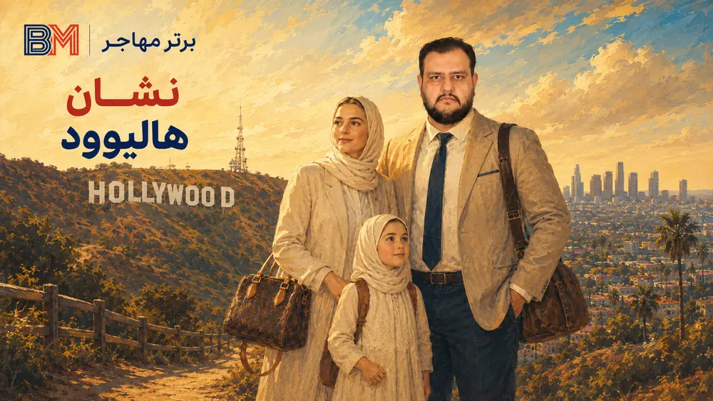 نمای نشان هالیوود در تپه های لس آنجلس کالیفرنیا