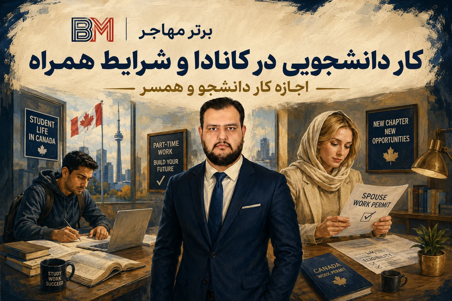 شرایط کار دانشجویی و اجازه کار همسر دانشجو در کانادا