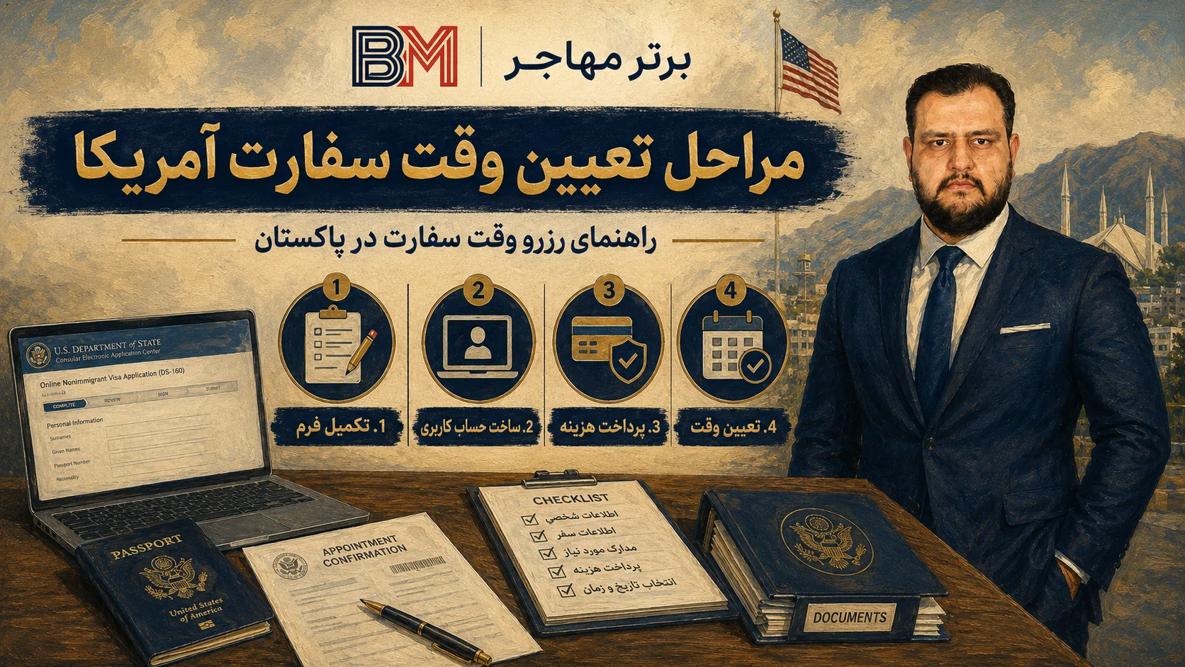 مراحل گرفتن وقت سفارت آمریکا در پاکستان
