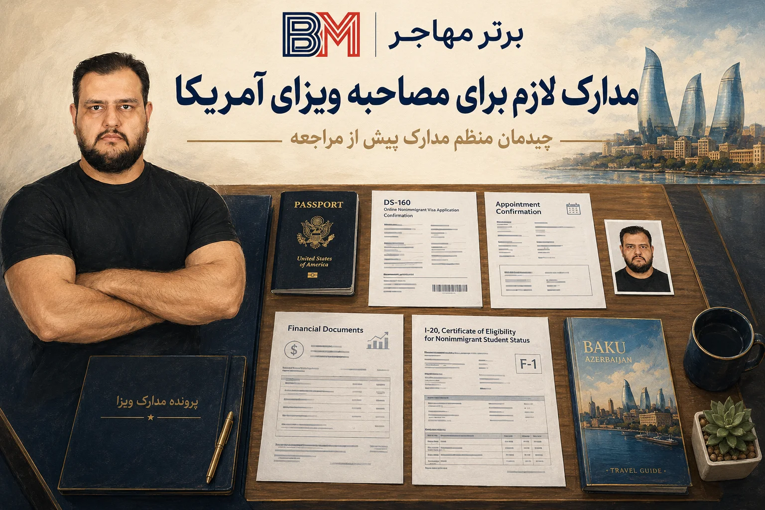 مدارک لازم برای مصاحبه ویزای آمریکا در سفارت باکو