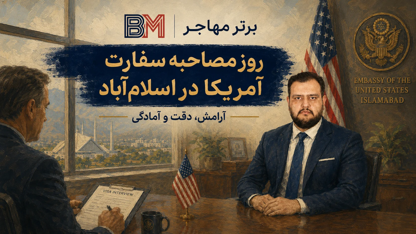 مصاحبه ویزای آمریکا در سفارت آمریکا در پاکستان