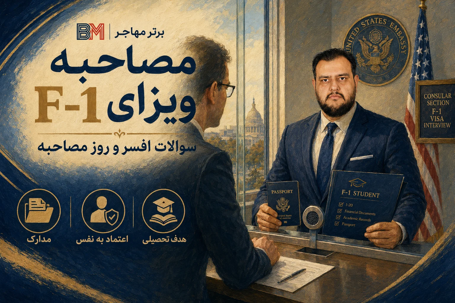 مصاحبه ویزای F1 در سفارت آمریکا