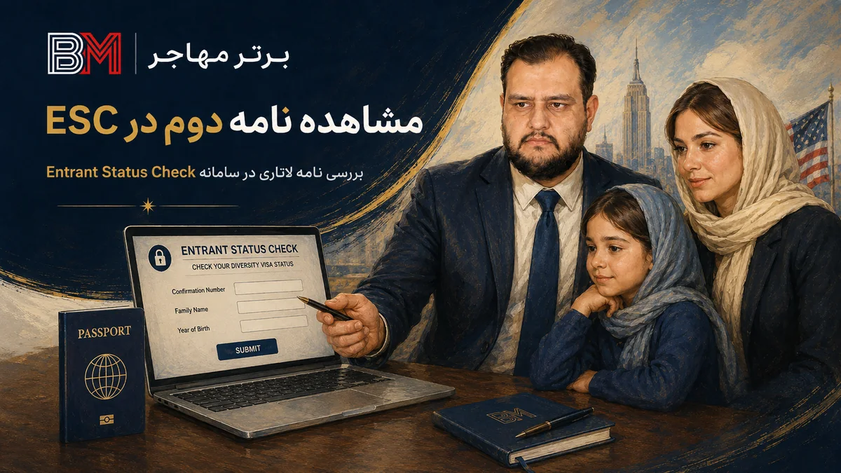 مشاهده نامه دوم لاتاری در Entrant Status Check