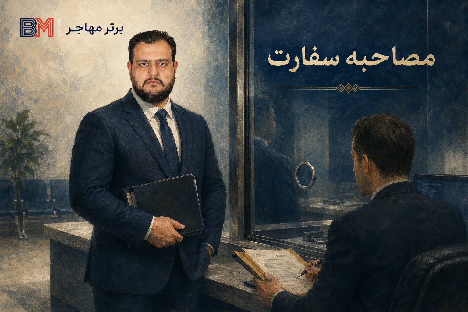 مصاحبه برنده لاتاری با افسر کنسولی در سفارت آمریکا