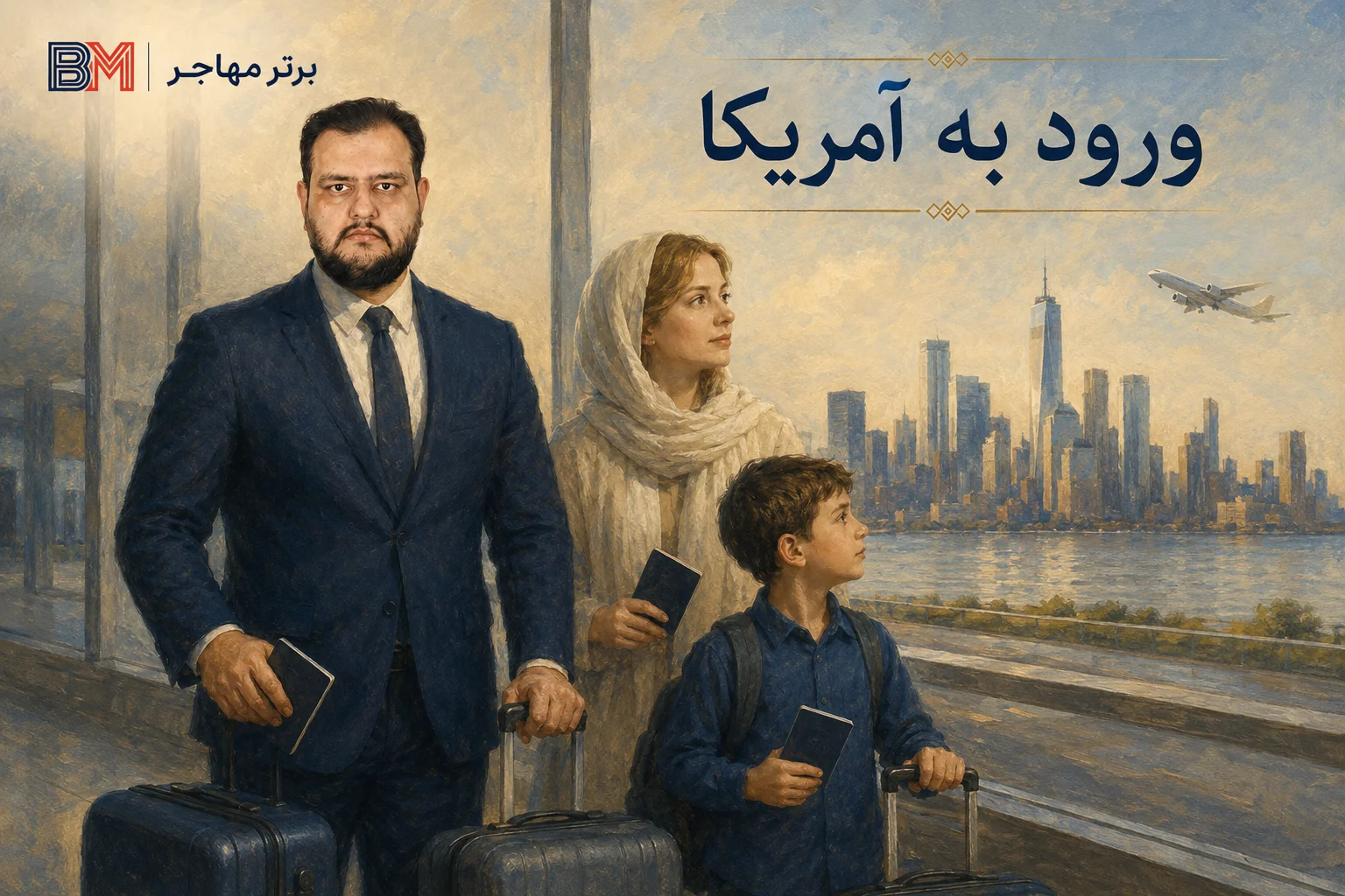 ورود برنده لاتاری و خانواده به آمریکا پس از دریافت ویزای مهاجرتی