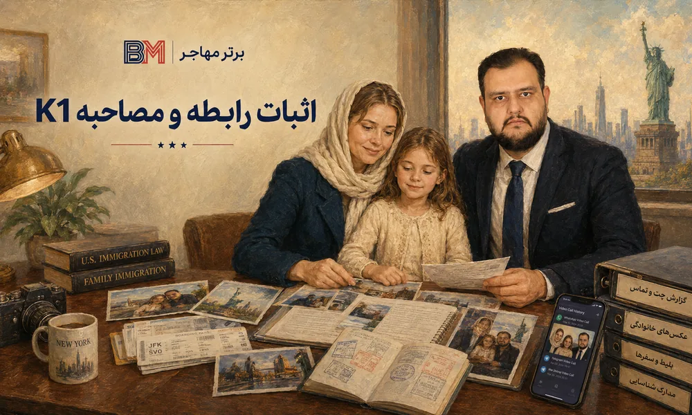 مدارک اثبات رابطه واقعی برای مصاحبه ویزای نامزدی K1 آمریکا