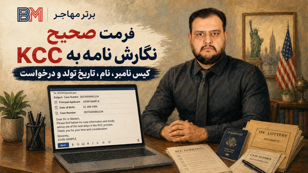 فرمت صحیح ایمیل به KCC و درج کیس نامبر در Subject
