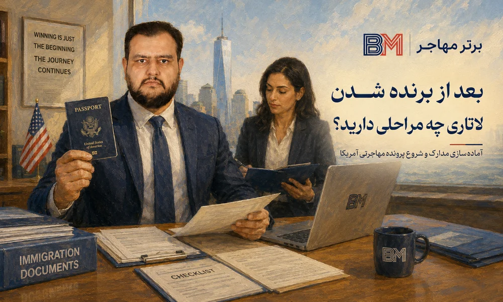 مراحل بعد از برنده شدن لاتاری و آماده سازی پرونده مهاجرتی آمریکا