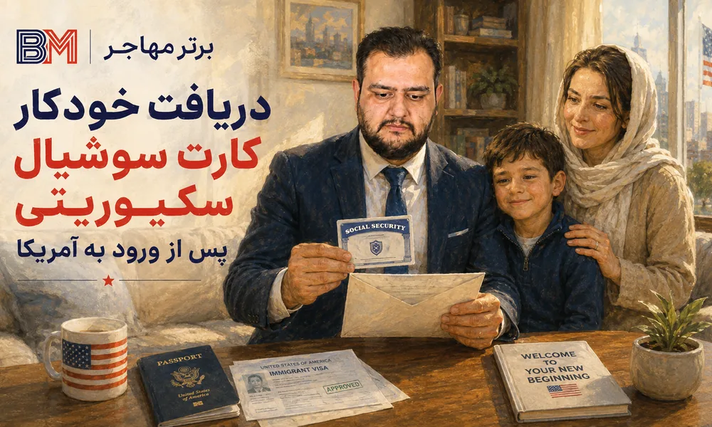 دریافت خودکار کارت سوشیال سکیوریتی پس از ورود به آمریکا و ثبت درخواست در DS-260