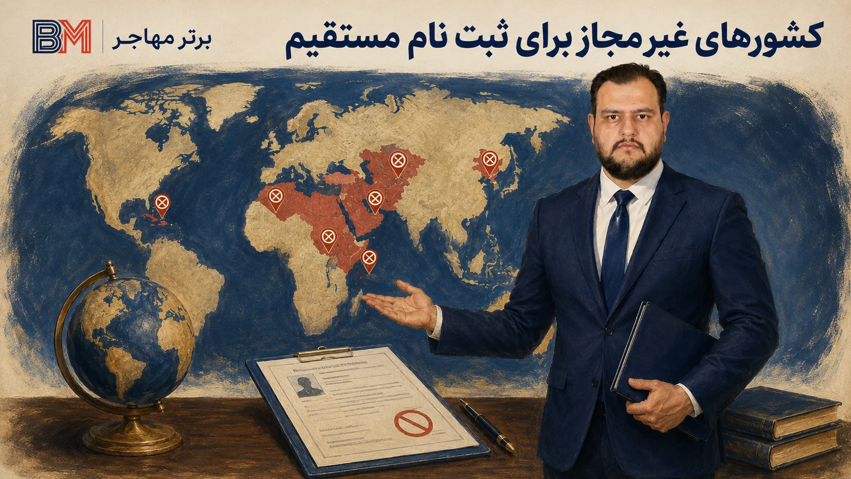 فهرست کشورهای غیر مجاز ثبت نام لاتاری گرین کارت