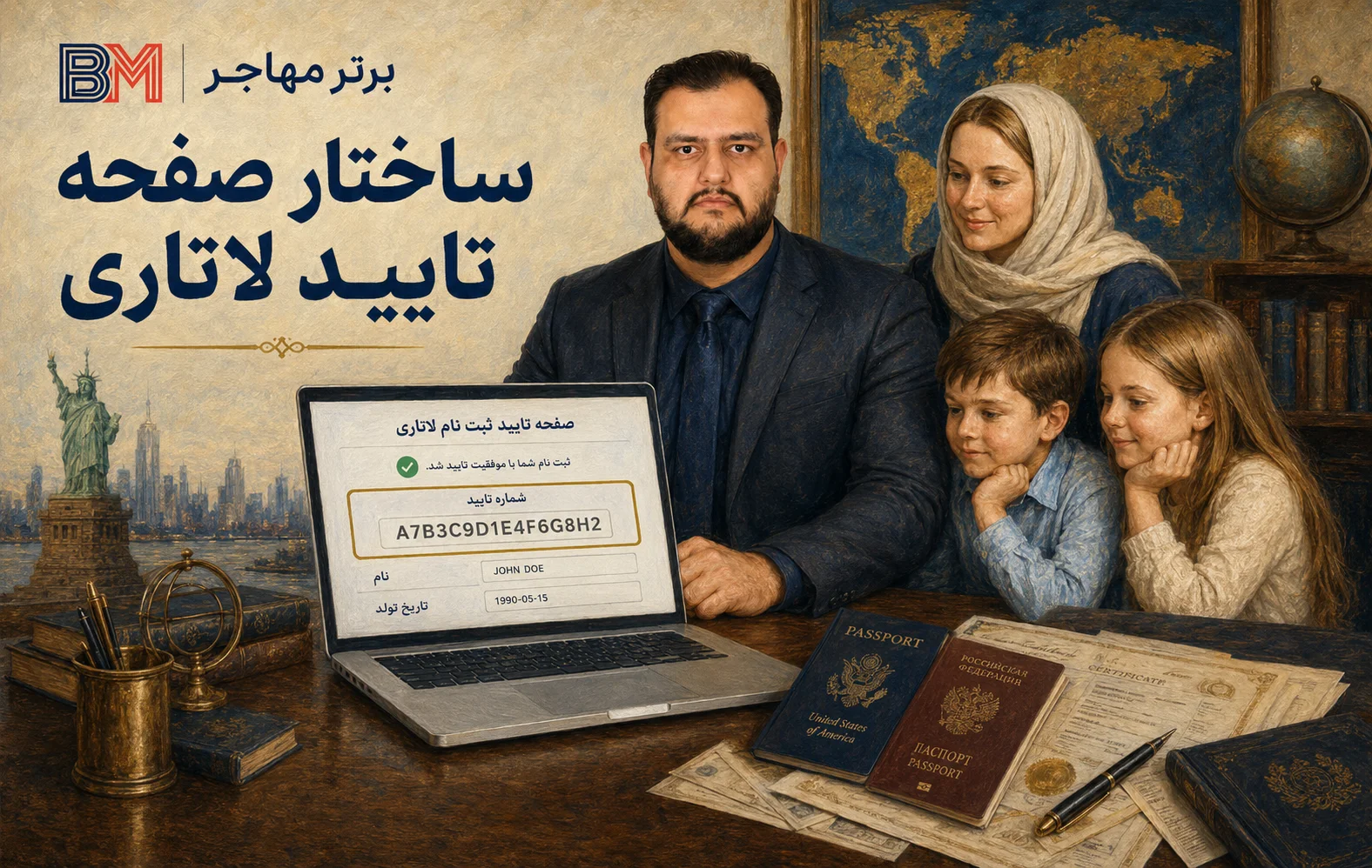محل قرار گرفتن Confirmation Number روی تاییدیه ثبت نام لاتاری