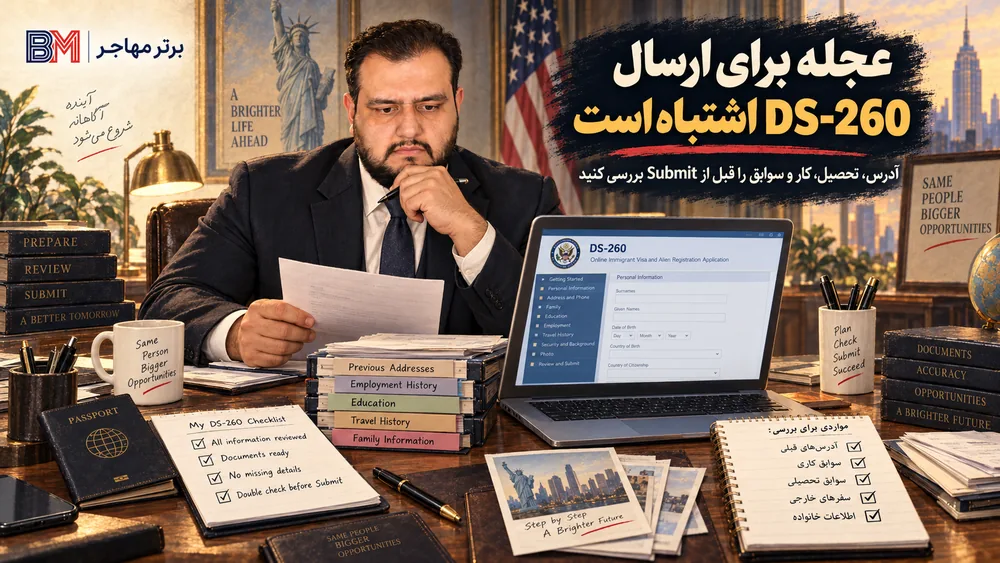 جلوگیری از اشتباه در فرم DS-260 برندگان لاتاری گرین کارت