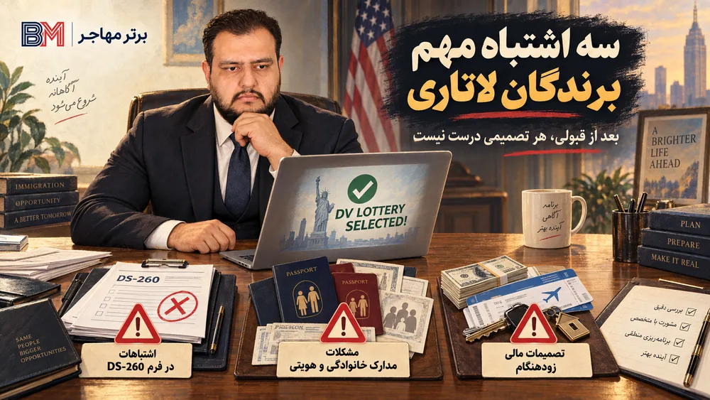 سه اشتباه رایج برندگان لاتاری گرین کارت آمریکا پس از اعلام نتایج