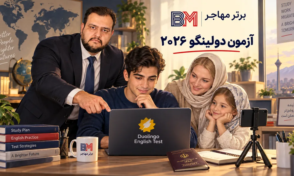 راهنمای کامل ثبت‌نام و پرداخت هزینه آزمون دولینگو (Duolingo) با برترمهاجر برای مهاجرت و اپلای دانشگاهی