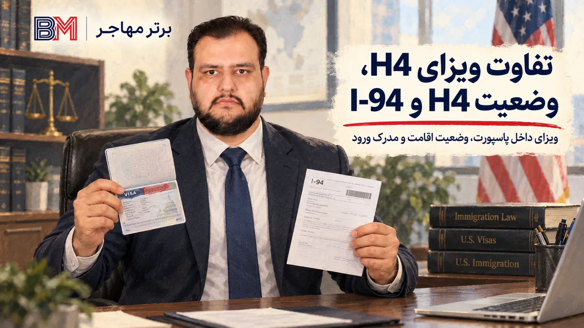 تفاوت ویزای H4 با وضعیت اقامت و فرم I-94 در آمریکا