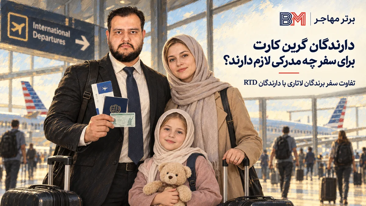 مدارک سفر برندگان لاتاری و دارندگان گرین کارت آمریکا