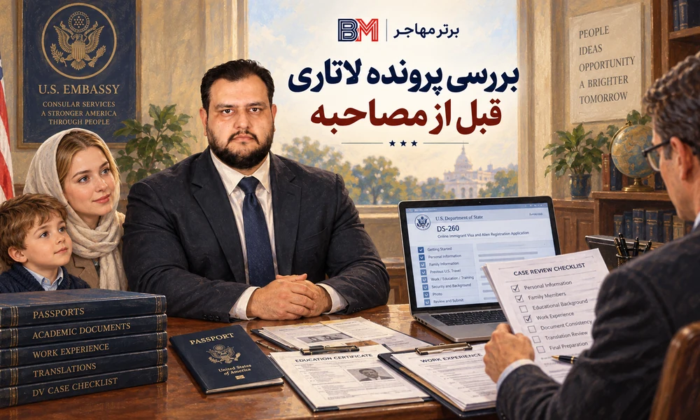 بررسی پرونده و فرم DS-260 قبل از مصاحبه لاتاری