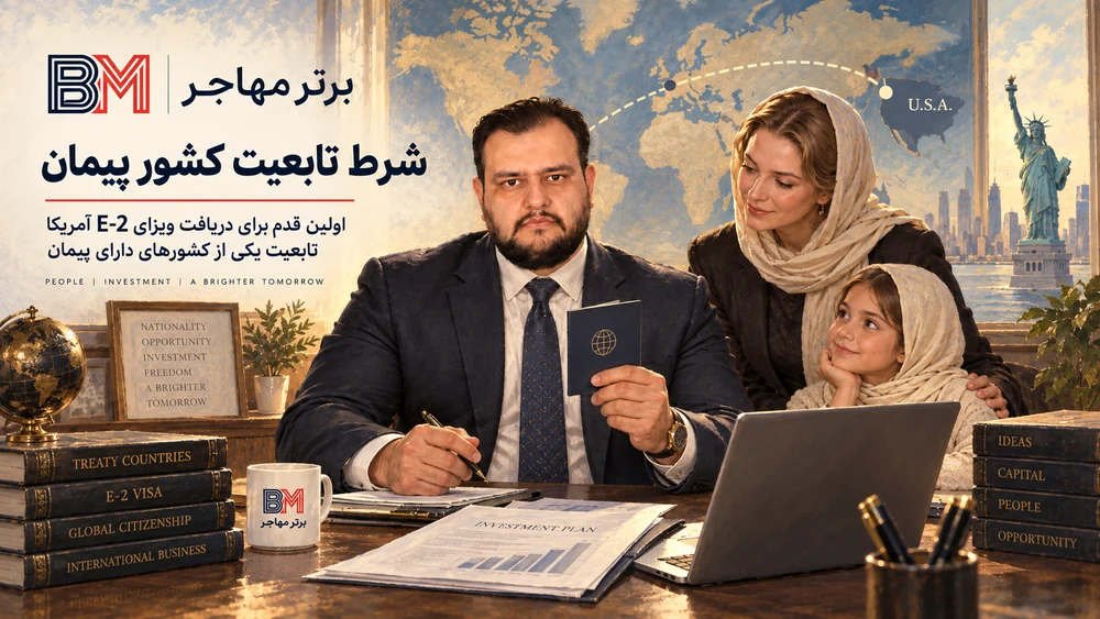 شرط تابعیت کشور دارای پیمان برای دریافت ویزای E-2 آمریکا