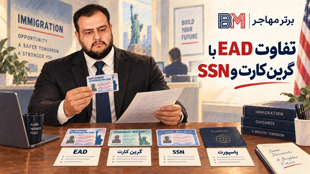 تفاوت EAD با گرین کارت و SSN در آمریکا