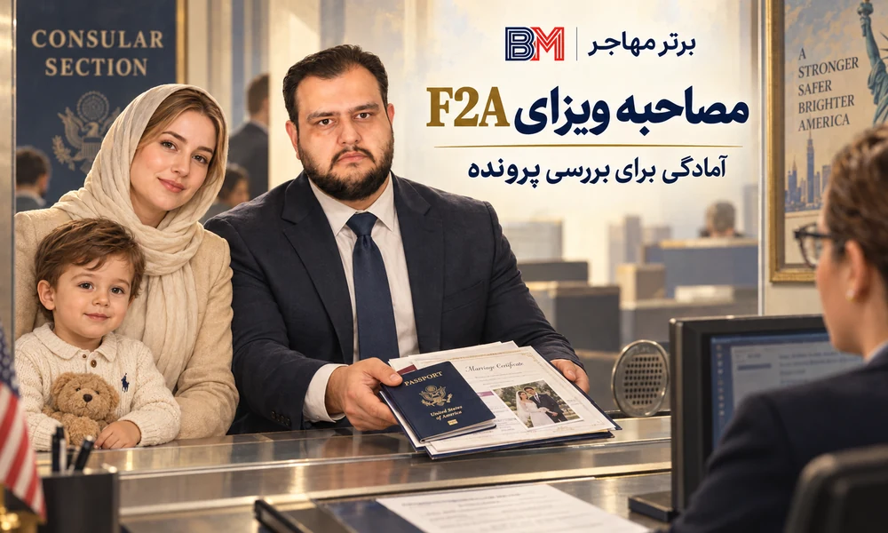 مصاحبه ویزای F2A برای همسر دارنده گرین کارت در سفارت آمریکا