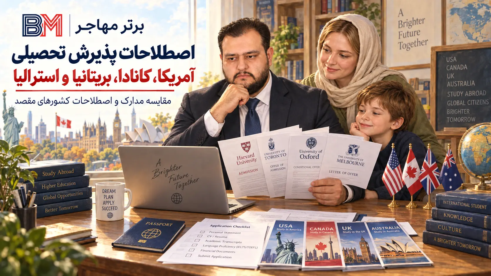 اصطلاحات پذیرش تحصیلی آمریکا کانادا بریتانیا و استرالیا