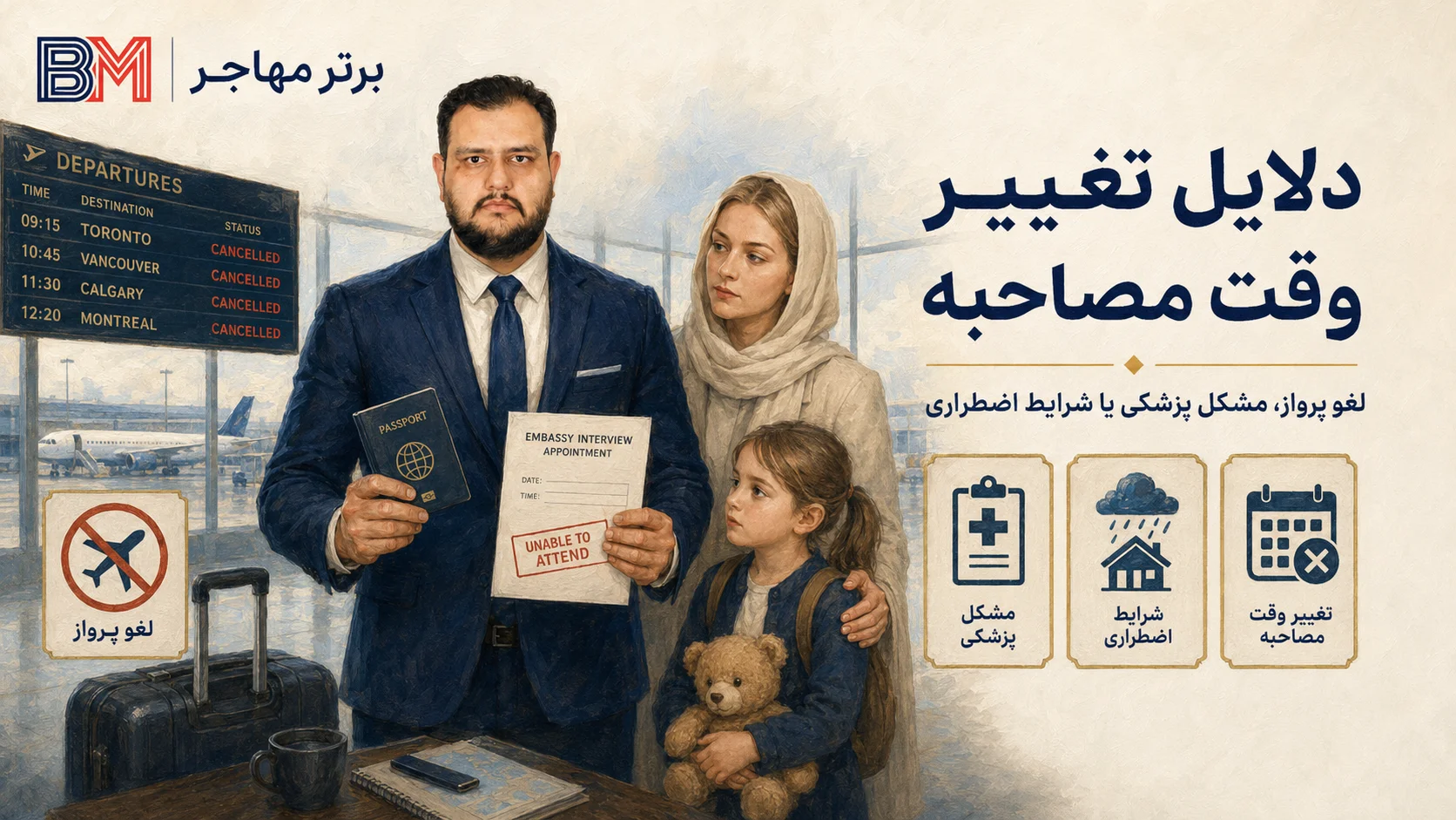 دلایل تغییر زمان مصاحبه سفارت آمریکا