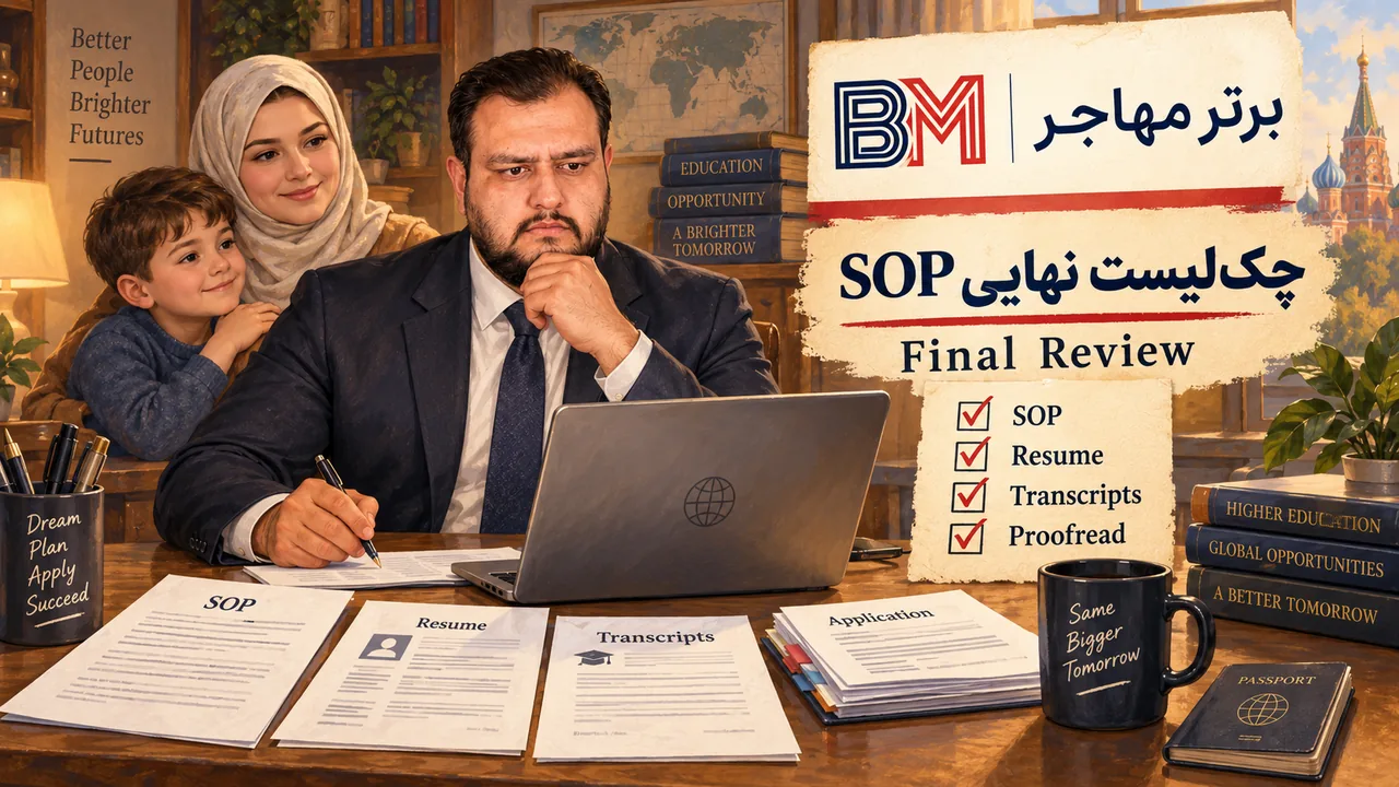 بررسی نهایی انگیزه نامه SOP قبل از ارسال درخواست دانشگاه