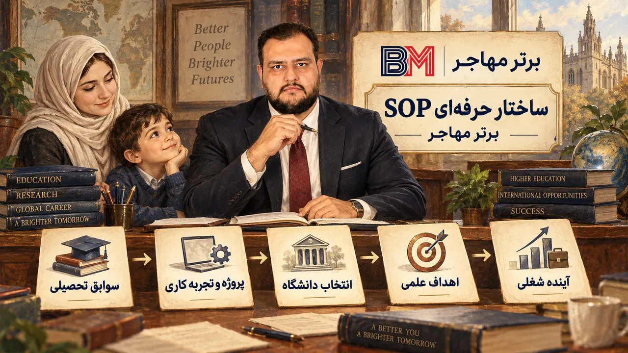 ساختار حرفه ای انگیزه نامه SOP از سوابق تا اهداف آینده