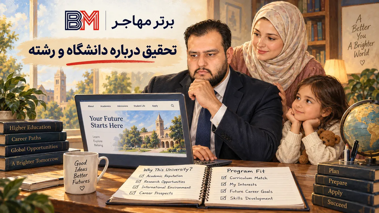 تحقیق درباره دانشگاه و رشته برای شخصی سازی انگیزه نامه SOP