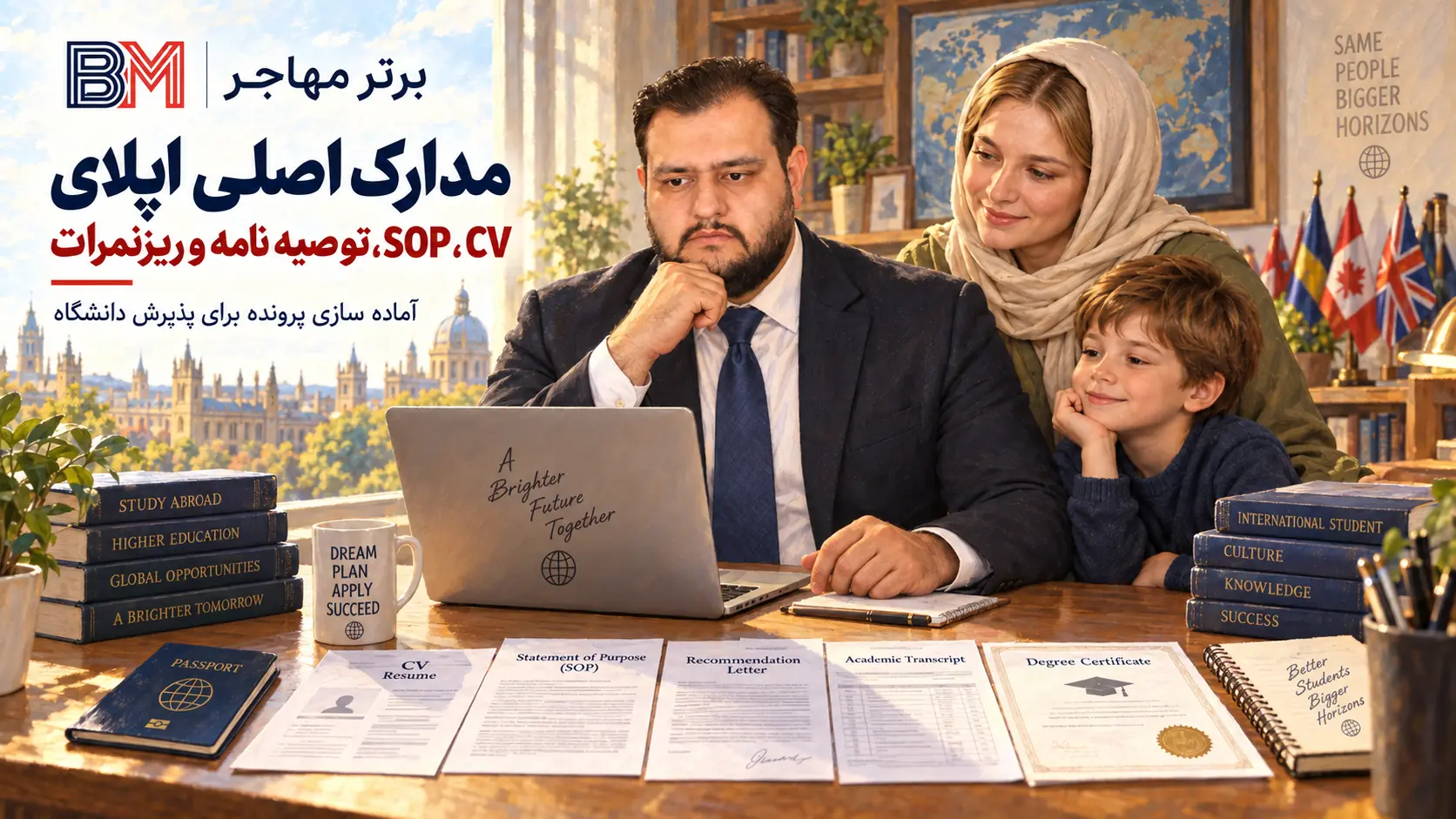 مدارک اپلای شامل رزومه، SOP، توصیه نامه و ریزنمرات